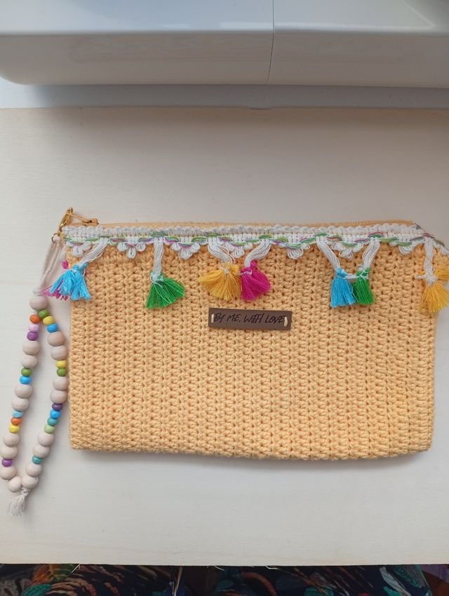 Bolso crochet amarillo | monedero hecho a mano