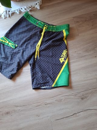 Bañador corto Hurley verde-negro