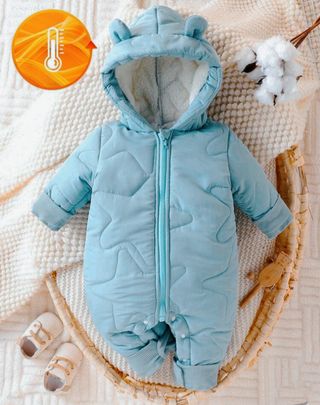 Buzo Bebé Invierno - 9-12 meses, color verde agua.