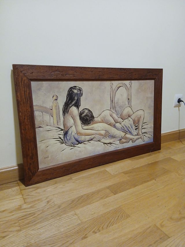 Cuadro pareja - acrílico sobre madera