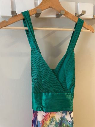 Vestido largo fiesta - verde, multicolor