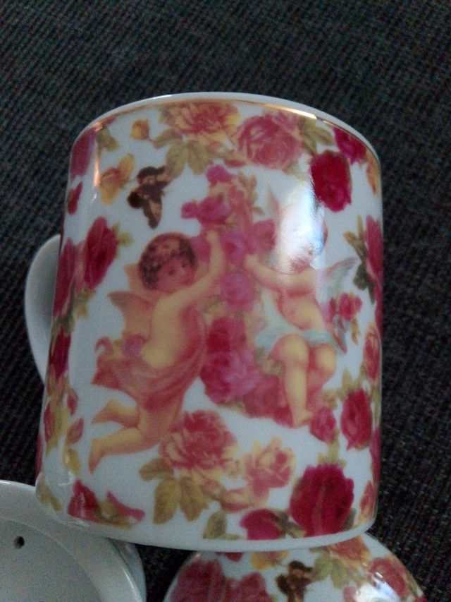 Tazza Infusore Ceramica Fiori