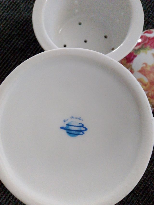 Tazza Infusore Ceramica Fiori