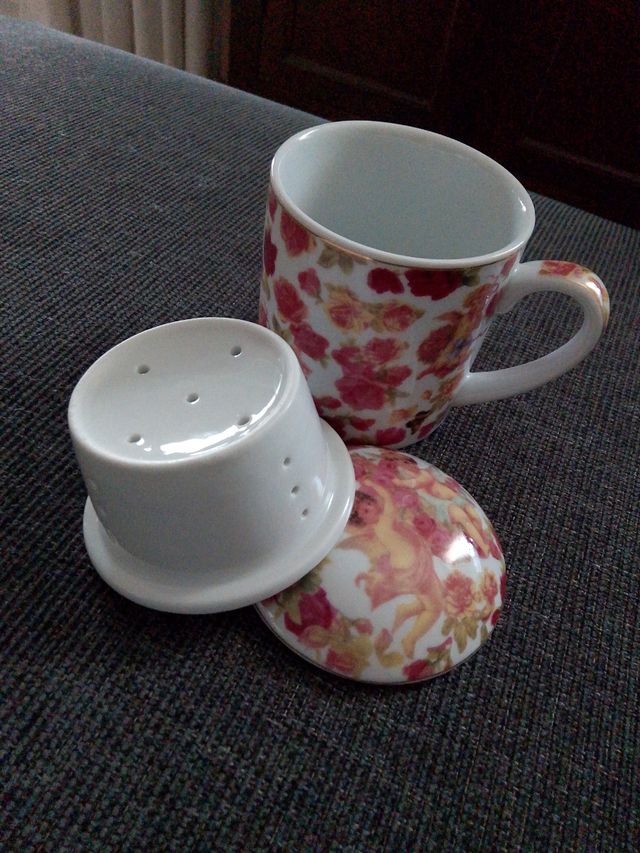 Tazza Infusore Ceramica Fiori