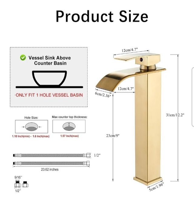 Grifo lavabo dorado - monomando NUEVO