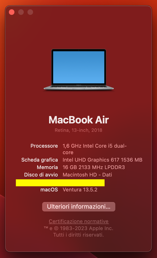 MacBook Air 13" 2018 i5-16GB-500GB