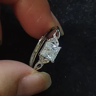 Anillo moissanita Ascher plata