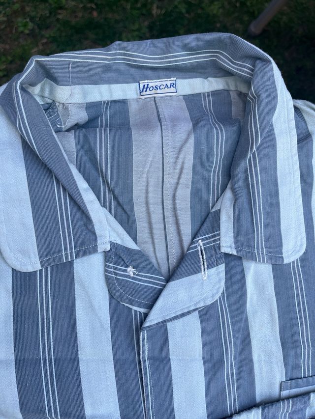 Pigiama da uomo a righe grigie blu