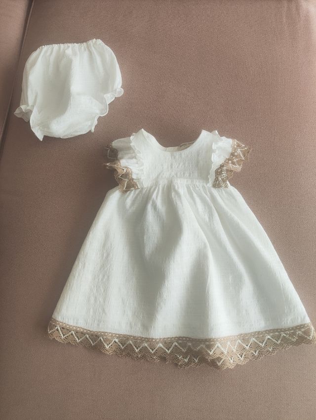 Vestido ceremonia bebé 18 meses + braguita
