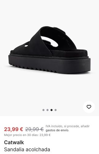 Sandalias tipo Birkenstock negras terciopelo - 36