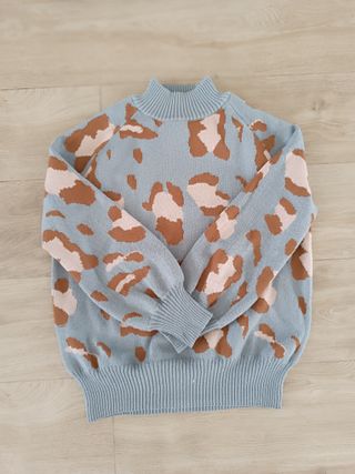 Jersey estampado leopardo - Azul