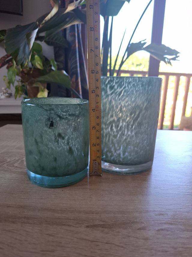 Jarrones cristal verde - 2 uds