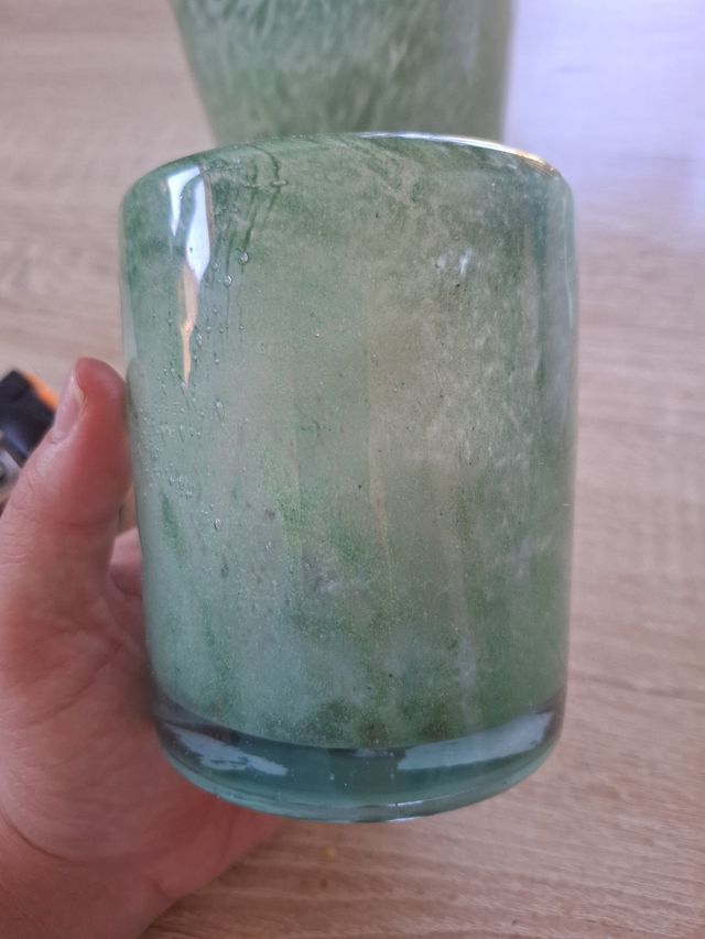 Jarrones cristal verde - 2 uds