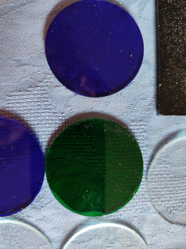 Vetri colorati: 10 pezzi tondi e rettangolari