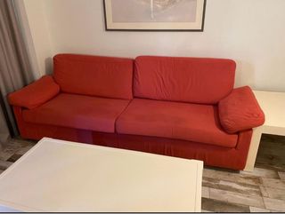 Sofá cama 2 plazas (beige, rojo, azul o esmeralda)
