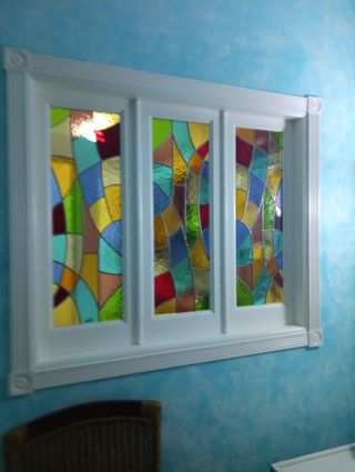 Vidriera emplomada multicolor