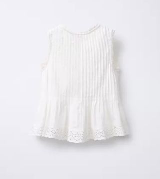 Blusa Zara blanca niña 6-7