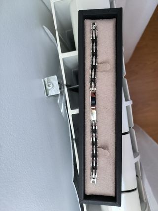 Pulsera Lotus Hombre plata negra