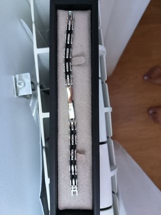 Pulsera Lotus Hombre plata negra