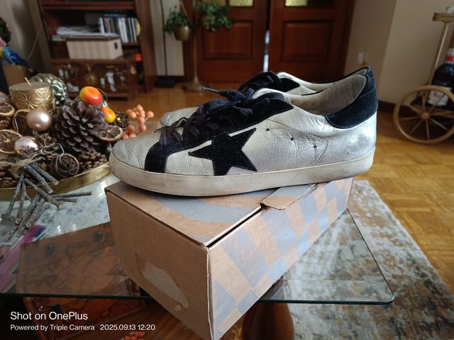 Golden Goose Zapatillas Plata-Negro originales.