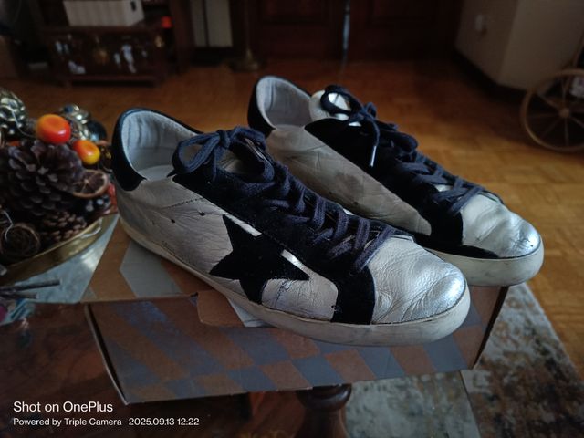 Golden Goose Zapatillas Plata-Negro originales.