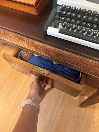 Mesa escritorio inglesa - Roble y cuero