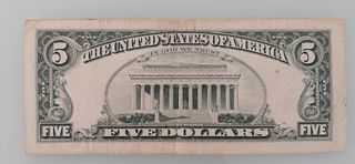 Billete 5 dólares 1995 - Serie B