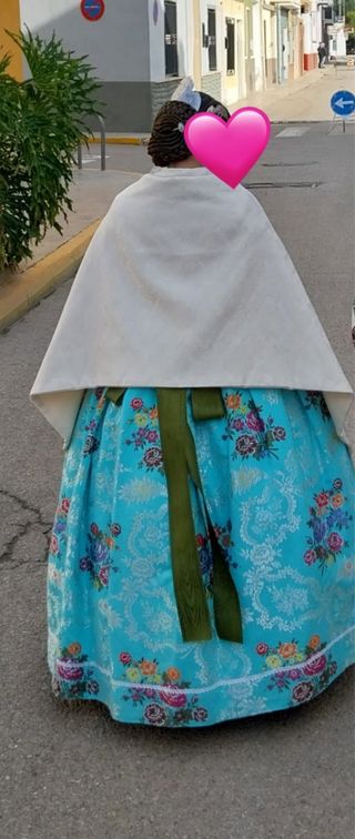 Traje de Fallera niña turquesa 