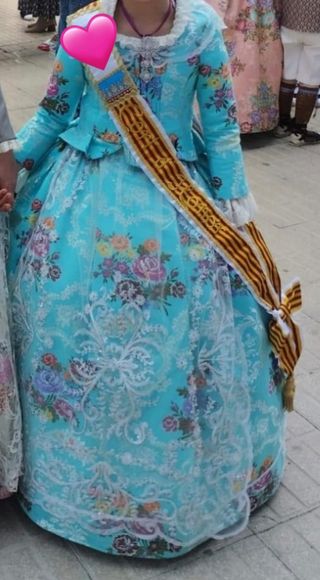 Traje de Fallera niña turquesa 