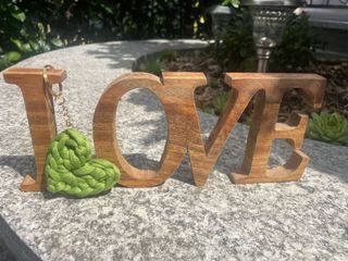 Portachiavi cuore uncinetto verde