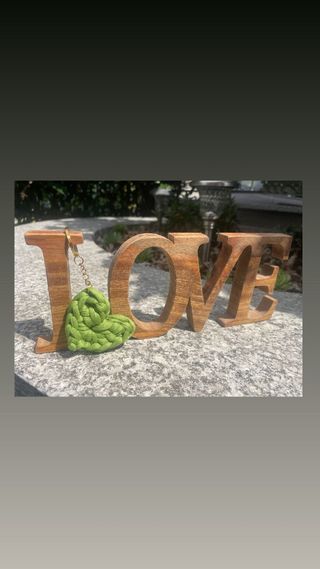 Portachiavi cuore uncinetto verde