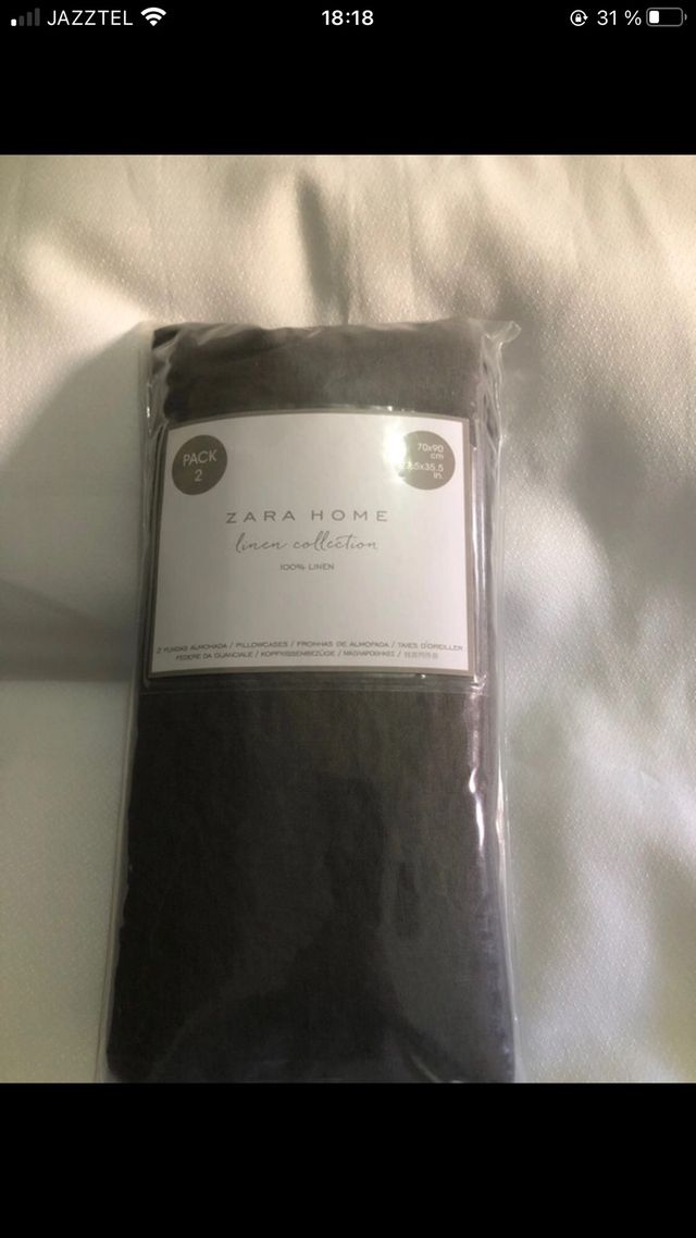 Fundas Zara Home Lino Gris - 70x90cm
