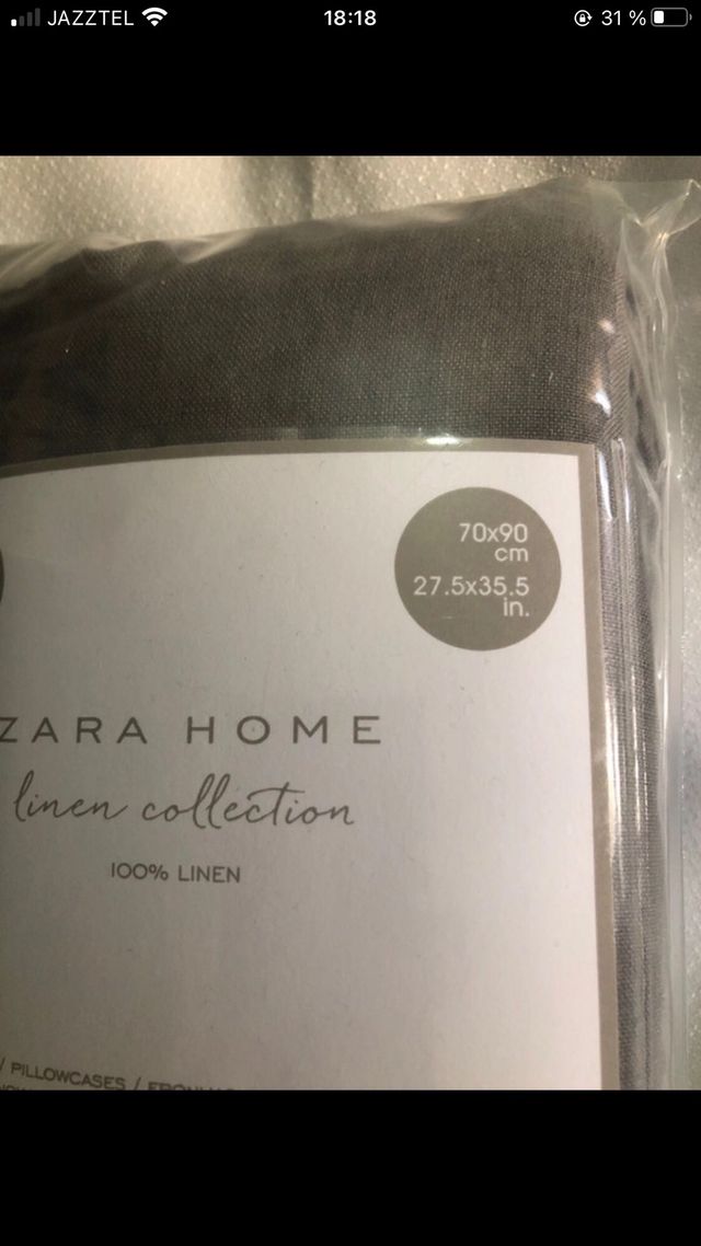 Fundas Zara Home Lino Gris - 70x90cm