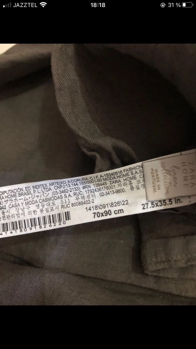 Fundas Zara Home Lino Gris - 70x90cm