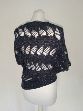 Top Bershka azul con brillos - M