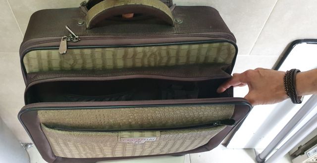 Maleta cabina marrón trolley