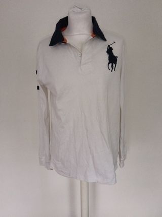 Polo Ralph Lauren XL usada - Blanco/Azul