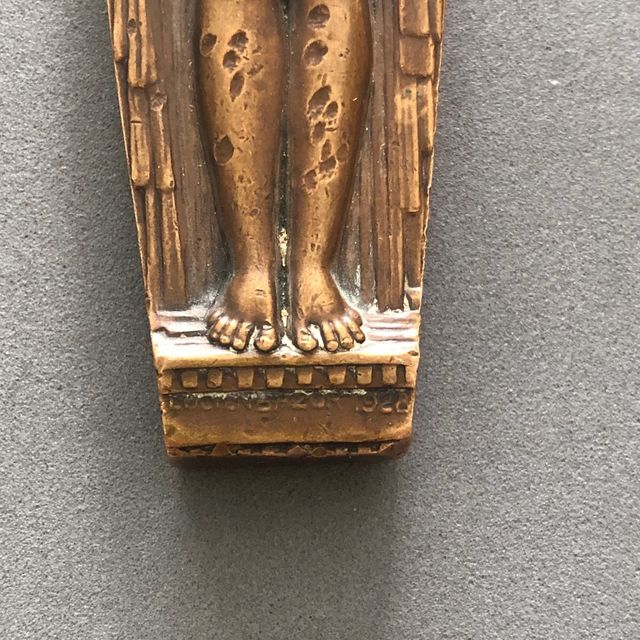 Cuchillo de papel de bronce con firma lucen bazor