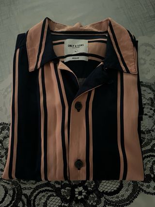 Camicia Only & Sons righe rosa-nera M