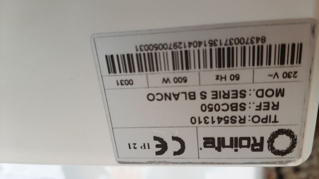 Toallero eléctrico blanco, marxa Rointe