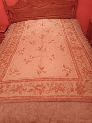 Edredón beige y anaranjado 135cm
