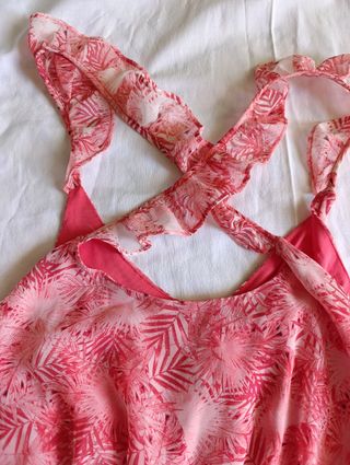 Vestido gasa rojo estampado