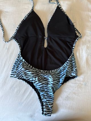 Bañador cebra azul y negro