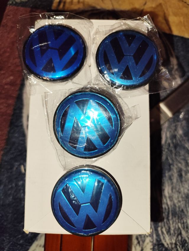 4 Tapas Centro Rueda VW Azul