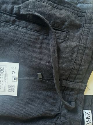 Pantalón Zara Hombre Algodón Negro M