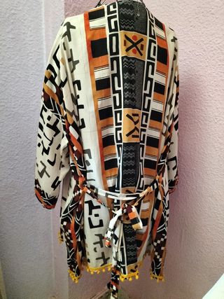 Conjunto boho - top, shorts y kimono