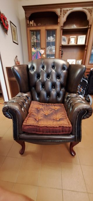 Poltrona vintage in ecopelle