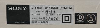 Tocadiscos Sony PS-T15 Direct Drive 