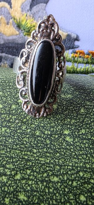 Anillo plata años 40 - Ónix