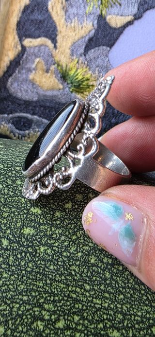Anillo plata años 40 - Ónix